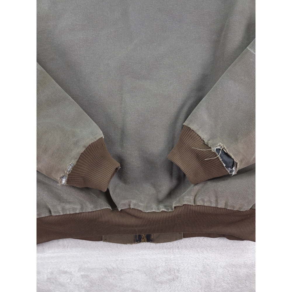 Vintage Carhartt Jacket J130 Brown Mens Large Full Zip Hooded - Picture 9 of 14